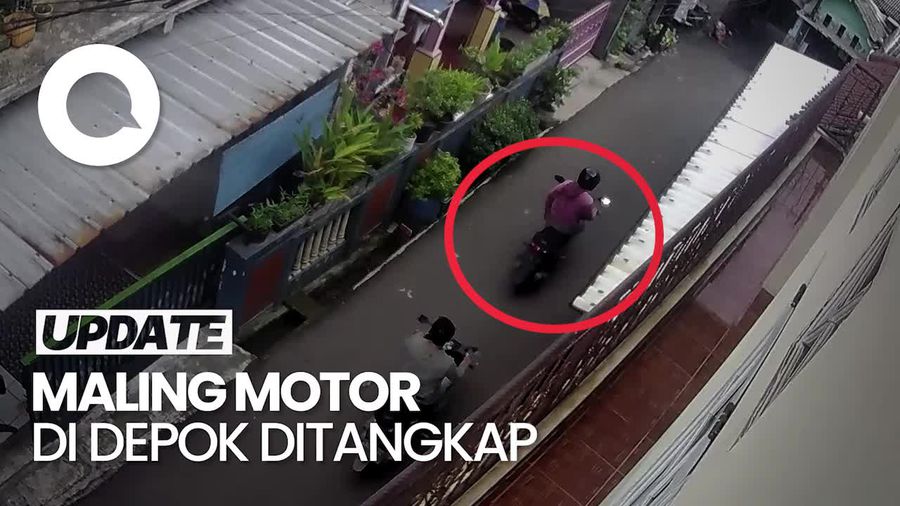 Video: Ditangkap! Maling Motor yang Viral Dikejar Emak-emak di Depok