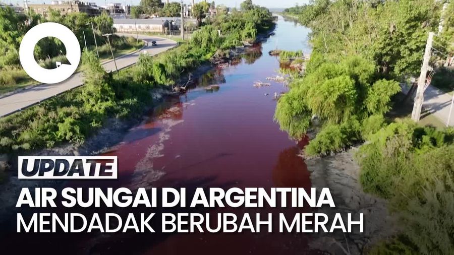 Video: Merah Darah Air Sungai di Argentina 