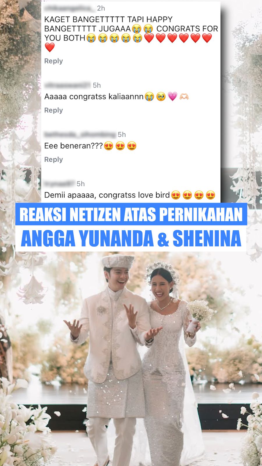 Video Reaksi Netizen atas Pernikahan Angga Yunanda-Shenina: Kaget hingga Senang
