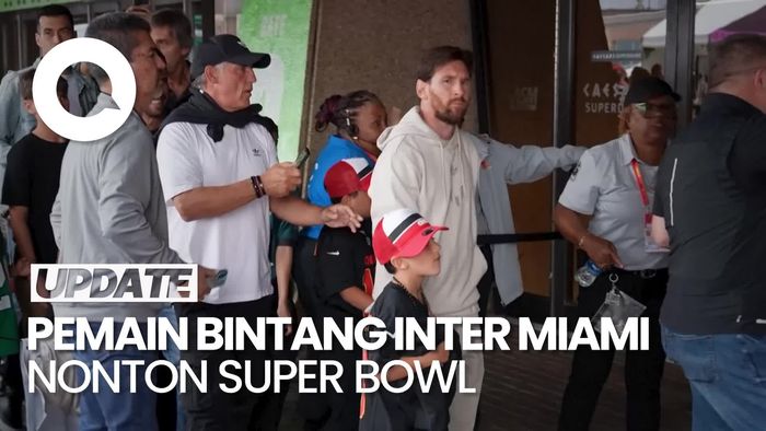 Video: Messi Nonton Super Bowl, Ditemani Sergio Busquets hingga Luis Suarez