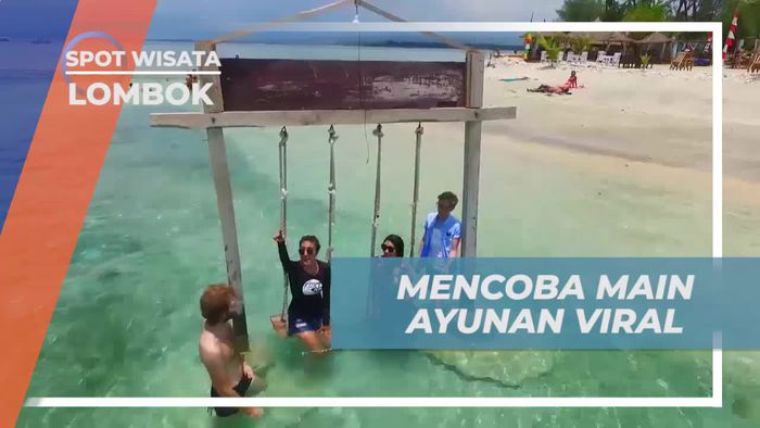 Cobalah Sensasi Ayunan Viral di Pantai Gili Air, Lombok