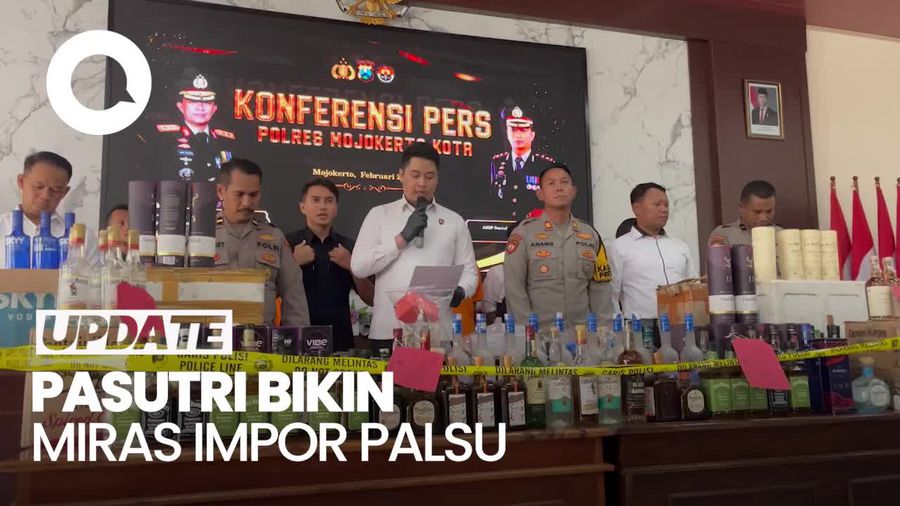 Video: Tampang Pasutri Pembuat Miras Impor Palsu di Mojokerto