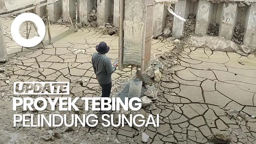 Video: Proyek Tebing Pelindung Sungai Senilai Rp 40 M di Bojonegoro Ambruk
