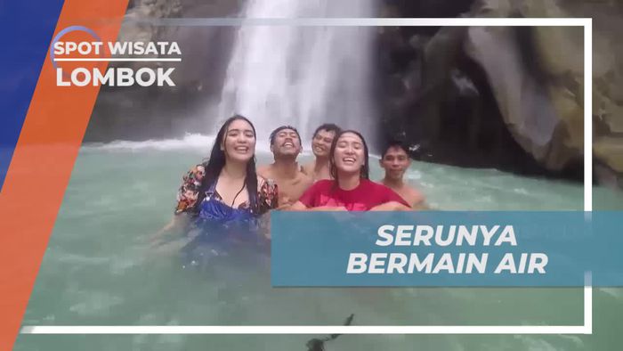 Bermain Air dan Joget Seru di Air Terjun Mangku Sakti, Lombok