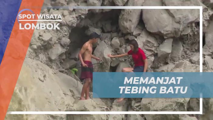 Memanjat Tebing Batu Menantang di Mangku Sakti, Lombok