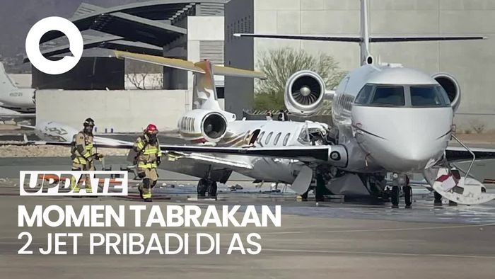 Video: Detik-detik Tabrakan 2 Jet Pribadi di Bandara Scottsdale AS
