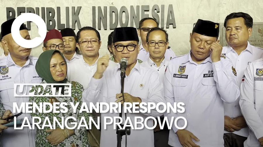 Video Mendes soal Prabowo Larang Pejabat ke LN: Kita ke Desa Saja