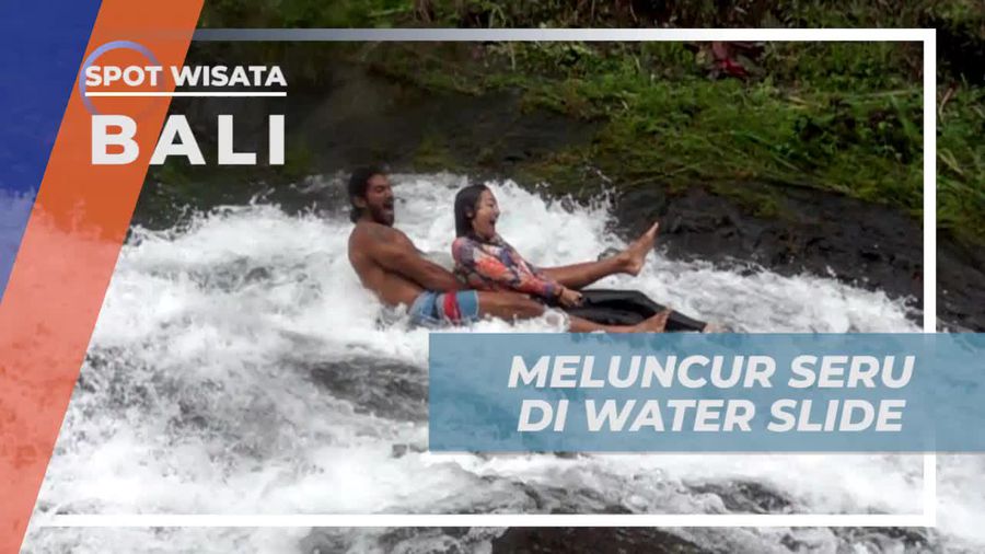 Meluncur Seru di Water Slide Alam Bali