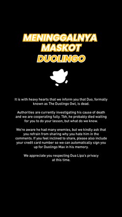 Video: Duolingo Umumkan Maskotnya Meninggal