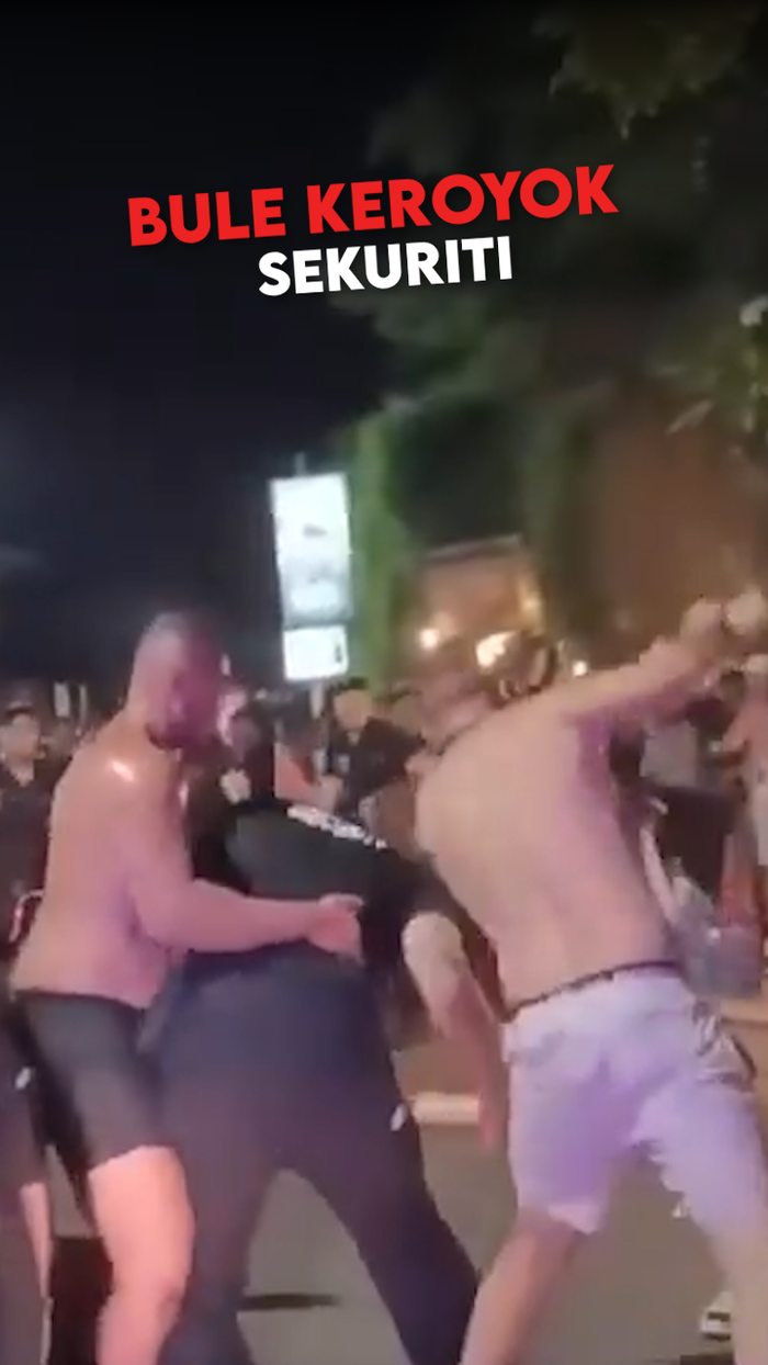 Video: Aksi Barbar Bule Keroyok Sekuriti di Bali, Polisi Buru Pelaku
