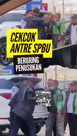 Video: Pria Tusuk Kernet Bus Gegara Tak Terima Ditegur Serobot Antrean SPBU di Lampung