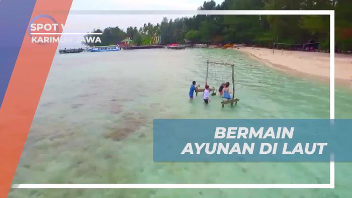 Serunya Bermain Ayunan di Laut di Menjangan Kecil, Karimun Jawa