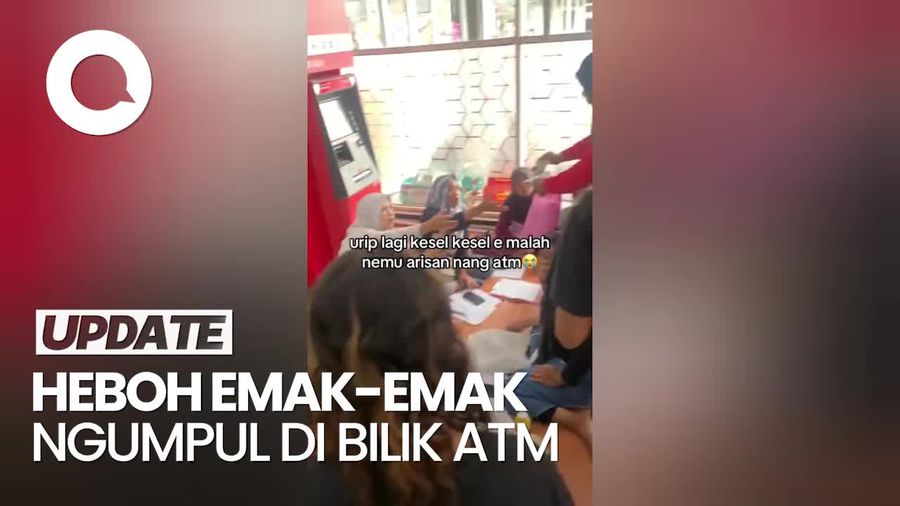 Video: Viral Emak-emak Disebut Arisan di Bilik ATM, Ini Faktanya
