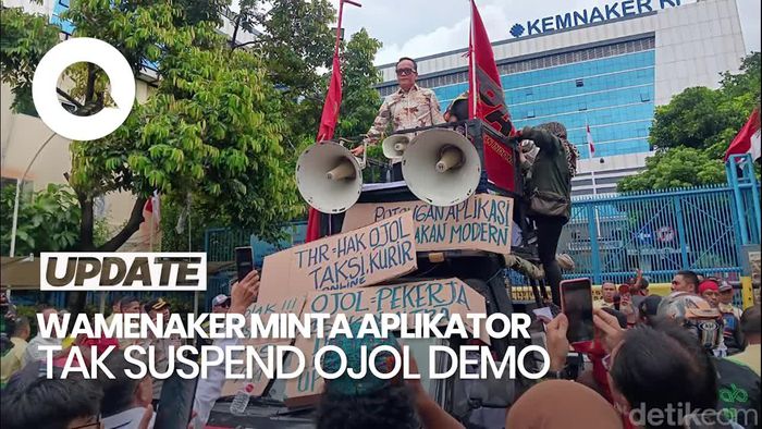 Video: Minta Aplikator Tak Suspend Driver Ojol Demo, Wamenaker: Jika Ada, Laporkan!