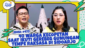 40 Warga Kecopetan Saat Ikuti Gerebeg Gunungan Tempe Raksasa di Sidoarjo