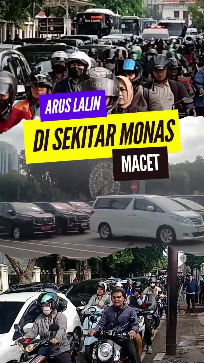 Video: Lalin Sekitar Monas Macet Parah, Imbas Geladi Pelantikan Kepala Daerah