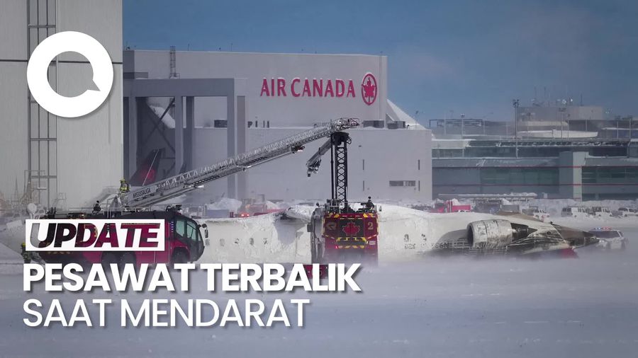 Video: Sebuah Pesawat di Kanada Terbalik Saat Mendarat, 8 Orang Terluka