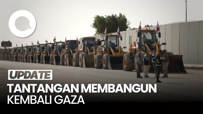 Video: Mesin-Alat Berat untuk Bangun Gaza Masih Terjebak di Perbatasan