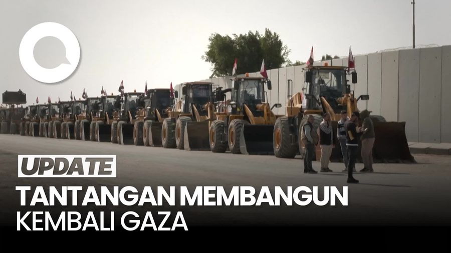 Video: Mesin-Alat Berat untuk Bangun Gaza Masih Terjebak di Perbatasan