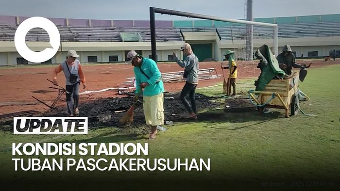 Video: Stadion Tuban Berbenah Pascakerusuhan Laga Persela vs Persijap Jepara
