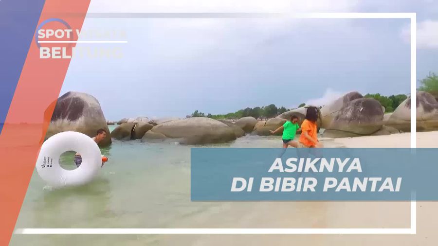 Bersantai dan Berfoto di Bibir Pantai Tanjung Tinggi, Belitung