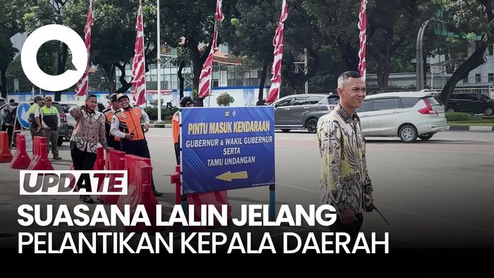 Video: Jelang Pelantikan Serentak Kepala Daerah, Lalin Kawasan Monas Ramai Lancar