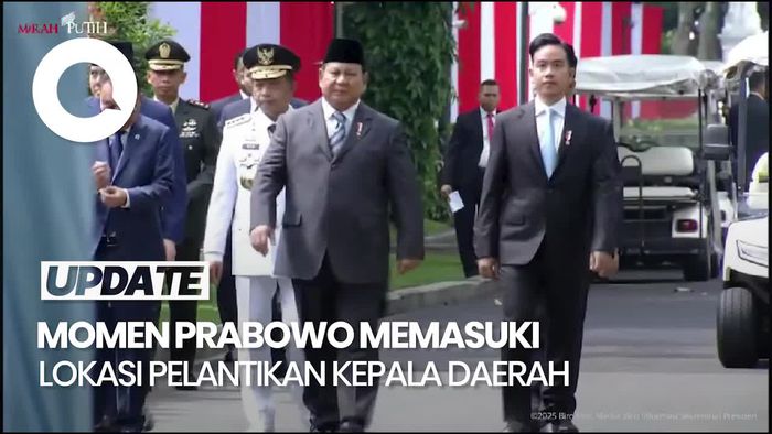 Video: Prabowo Tiba di Lokasi Pelantikan Kepala Daerah, Didampingi Gibran-Dasco