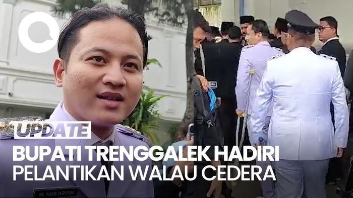 Video: Bupati Trenggalek Pakai Tongkat Hadiri Pelantikan Kepala Daerah di Istana