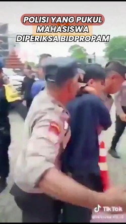 Video: Aiptu YT yang Pukul Mahasiswa Pedemo Diperiksa Bidpropam Polda Jatim