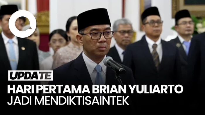 Video: Momen Ngantor Perdana Mendiktisaintek Brian Yuliarto
