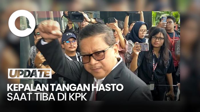 Video: Kepalan Tangan Hasto Saat Penuhi Panggilan KPK Sebagai Tersangka