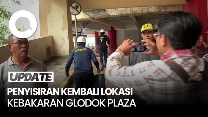 Video Polri Kembali Tinjau Lokasi Kebakaran Glodok: Cari Body Part Korban