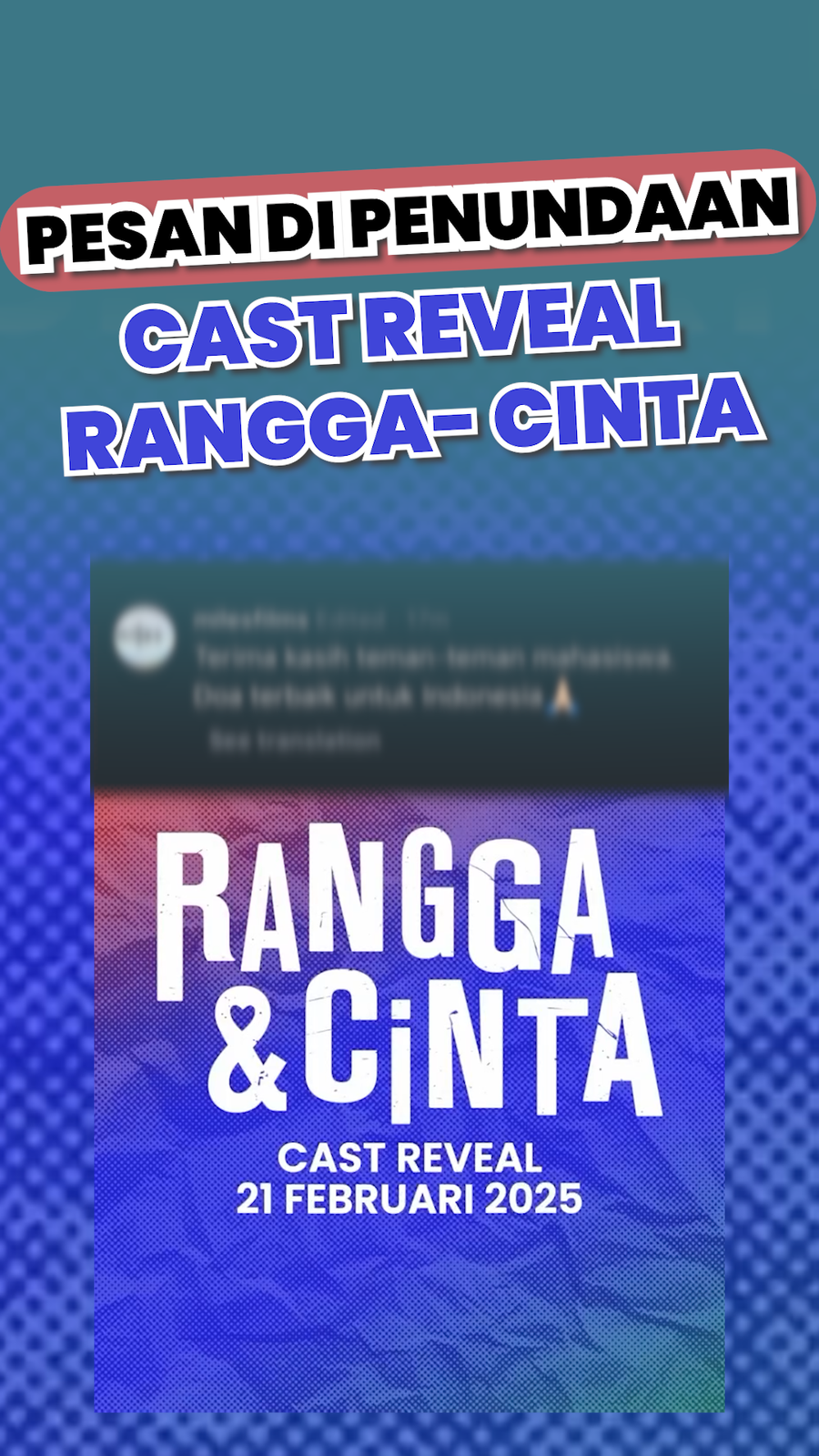 Video Tunda Umumkan Cast Rangga & Cinta, Miles Justru Kasih Pesan ke Mahasiswa