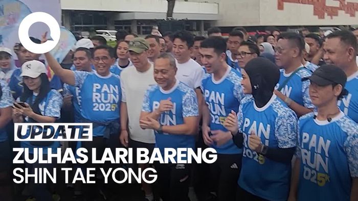 Video: Momen Zulhas-Shin Tae Yong Lari Bareng di Acara PAN RUN