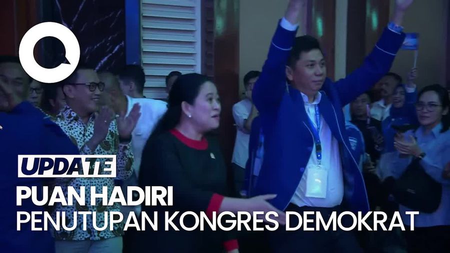 Video Puan Maharani Hadiri Penutupan Kongres Partai Demokrat