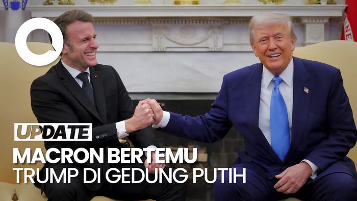 Video: Momen Macron Tertawa Lepas saat Ngobrol Bareng Trump di Gedung Putih