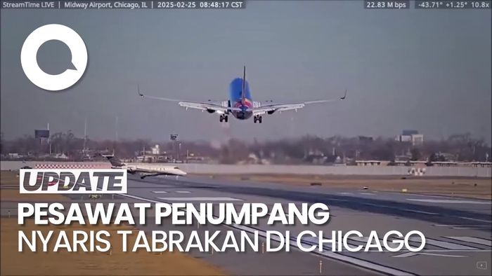 Video: Detik-detik Pesawat Nyaris Tabrakan dengan Jet Pribadi di Bandara Chicago