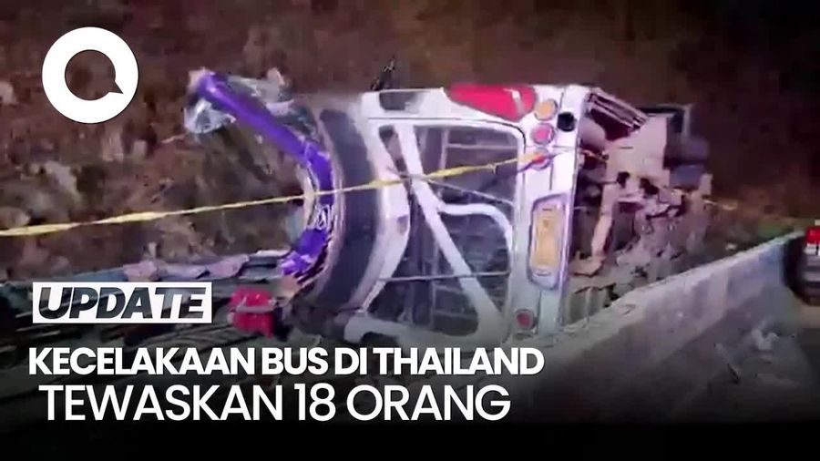 Video: Bus Wisata Hilang Kendali saat Turuni Bukit di Thailand, 18 Orang Tewas