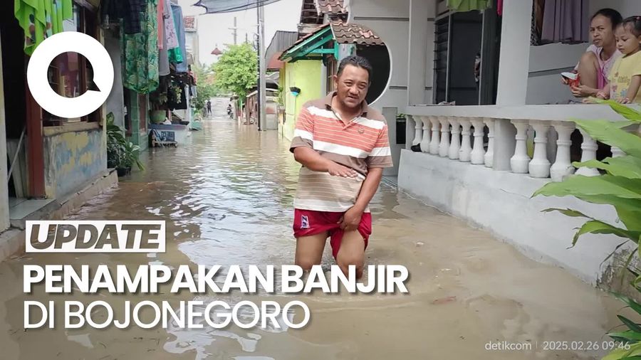 Video: Debit Air Sungai Bengawan Solo Naik, Warga di Bojonegoro Kebanjiran