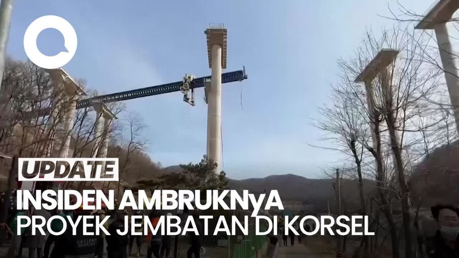 Video: Proyek Jembatan Jalan Raya di Korsel Ambruk, Dua Pekerja Tewas
