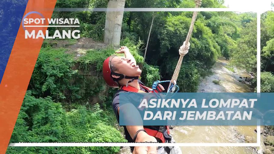 Melompat Seru dari Jembatan Tegaron di Malang