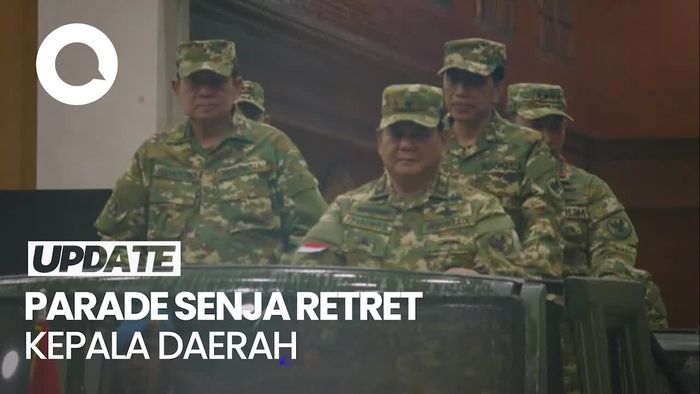 Video: Prabowo Didampingi SBY dan Jokowi saat Parade Senja Retret Kepala Daerah