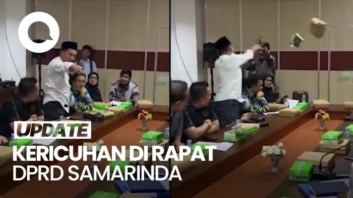 Video: Kericuhan di Rapat DPRD Samarinda, Anggota Dewan Lempar Kotak Makan
