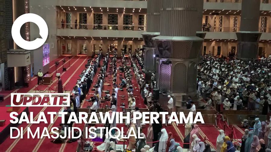 Video: Suasana Masjid Istiqlal Jakarta Dipadati Jemaah Salat Tarawih Perdana