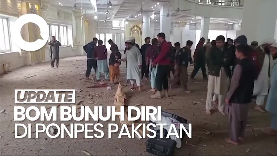 Video: Bom Bunuh diri di Ponpes Pakistan, 6 Orang Tewas Termasuk Ulama Taliban