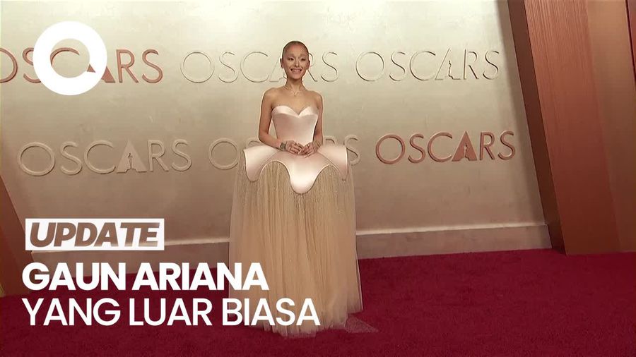 Video: Masuk Nominasi Oscar, Ariana Grande Pakai Gaun 190 Ribu Kristal