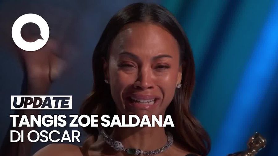Video Momen Zoe Saldana Nangis Sambil Panggil Ibunya di Panggung Oscar