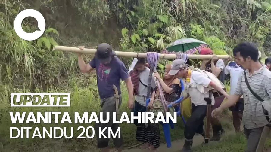 Video Wanita Mau Lahiran di Polman Ditandu 20 Km ke Puskesmas Gegara Jalan Rusak