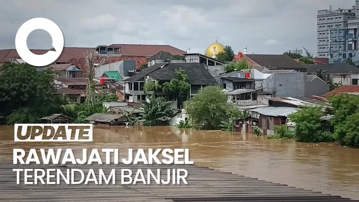 Video: Banjir Terjang Rawajati Jaksel, Rumah-Mobil Taksi Terendam