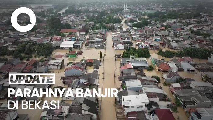 Video Parahnya Banjir di Bekasi, Begini Penampakannya dari Udara